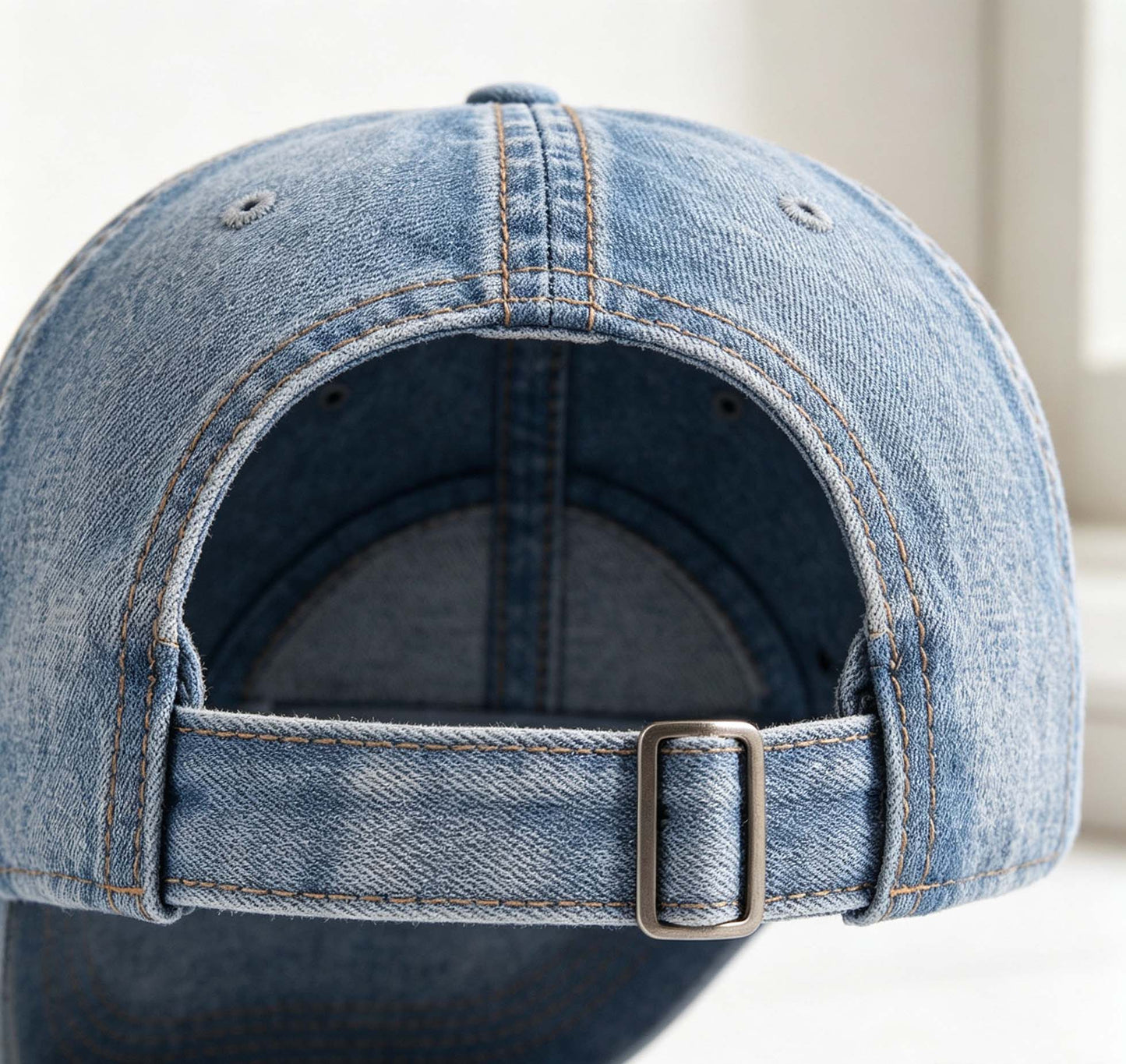 Washed Vintage Denim Baseball Cap, Unisex Summer Sun Hat