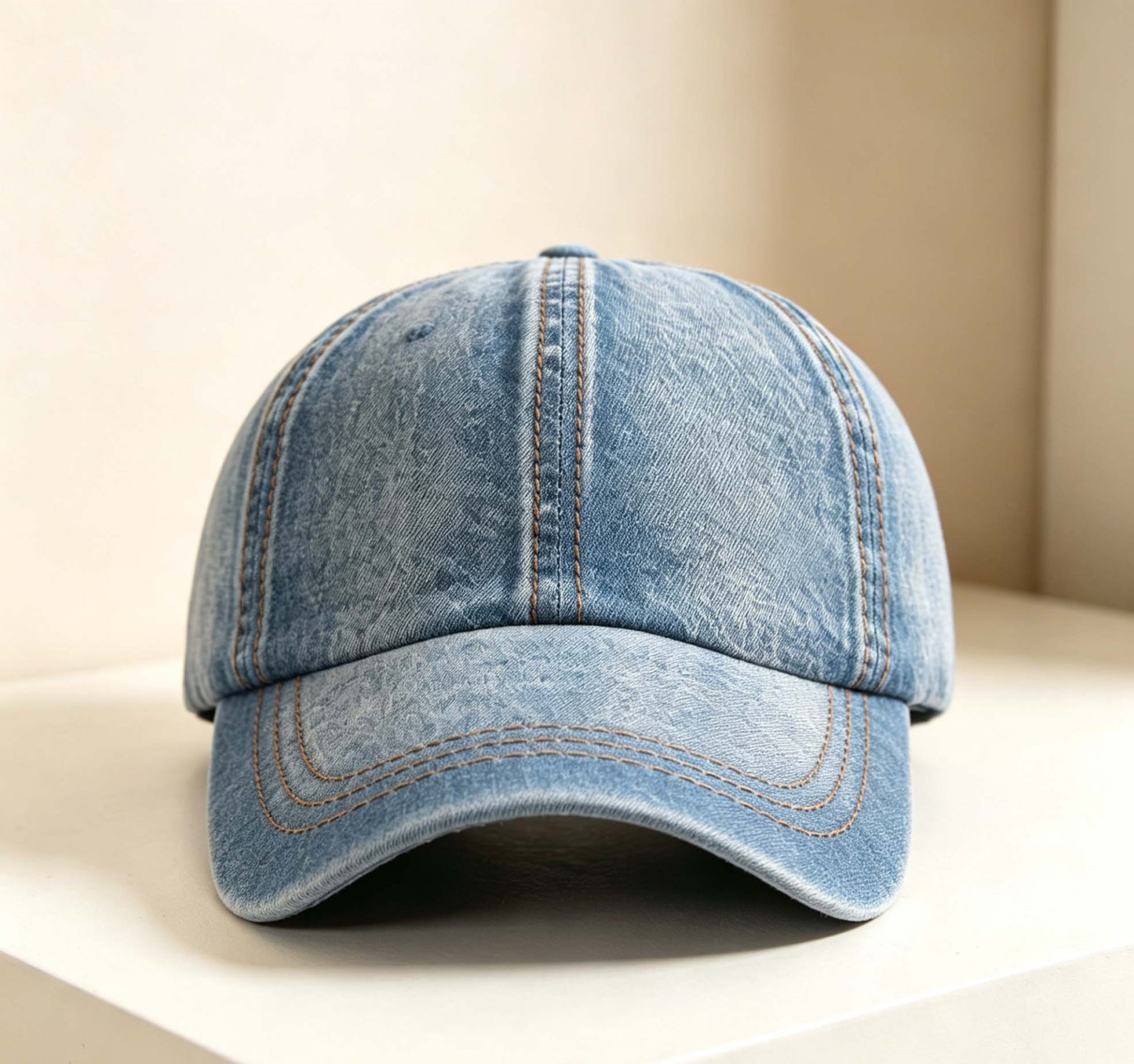 Washed Vintage Denim Baseball Cap, Unisex Summer Sun Hat