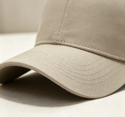 Khaki Oversized Baseball Cap, Unisex Wide Brim Sun Protection Hat