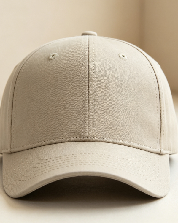 Khaki Oversized Baseball Cap, Unisex Wide Brim Sun Protection Hat