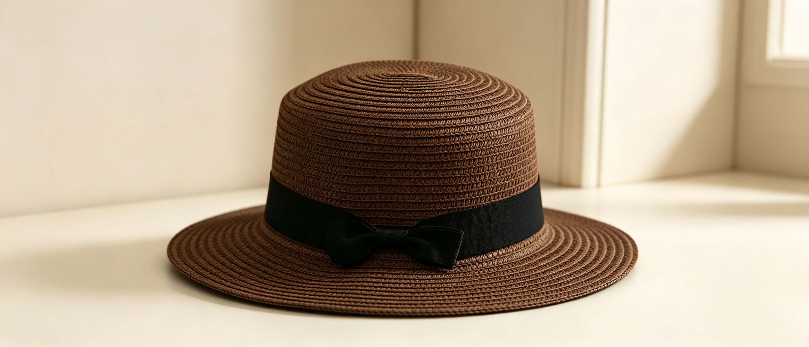 Bow Boater Straw Hat